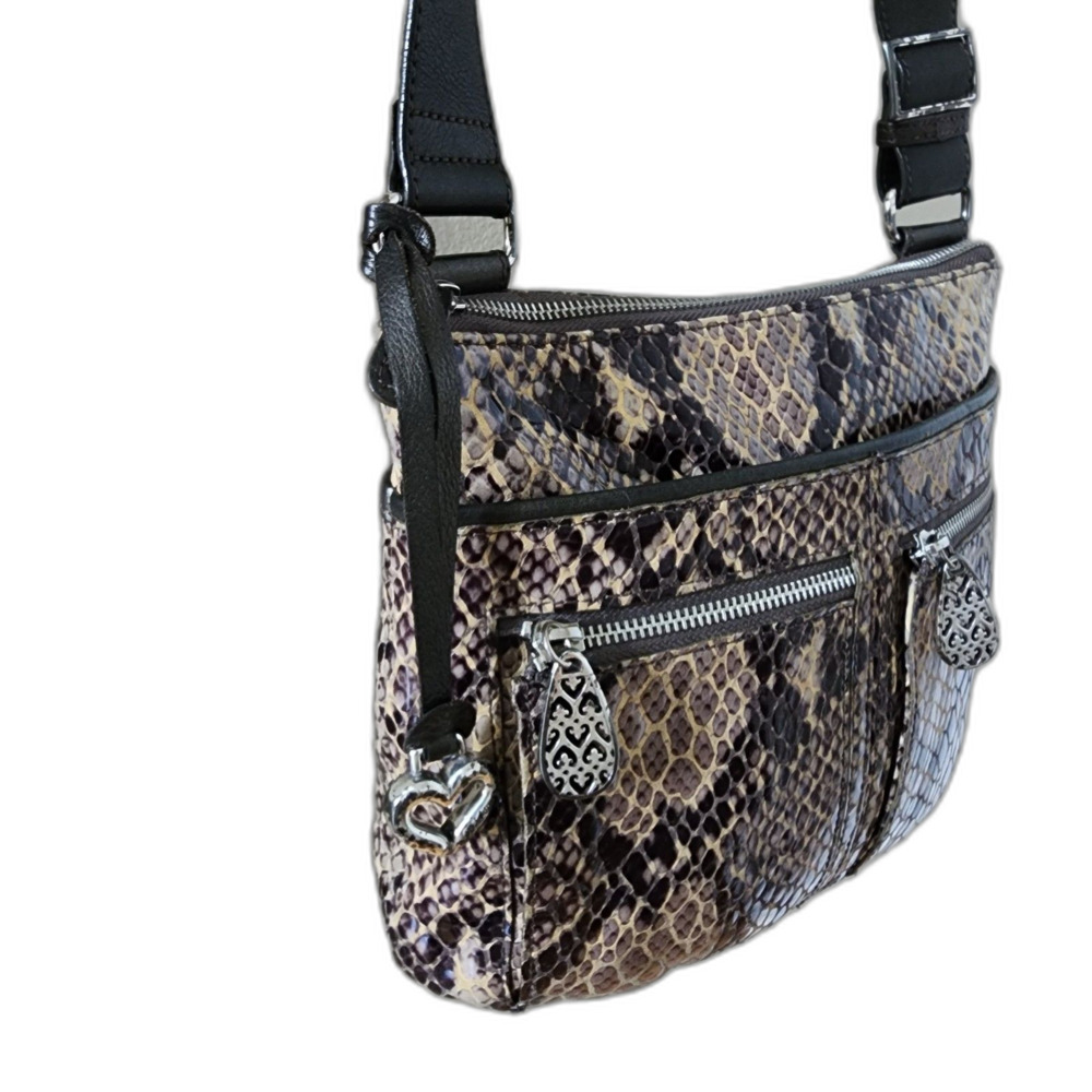 Brighton Faux Python Snakeskin Handbag Crossbody - image 6